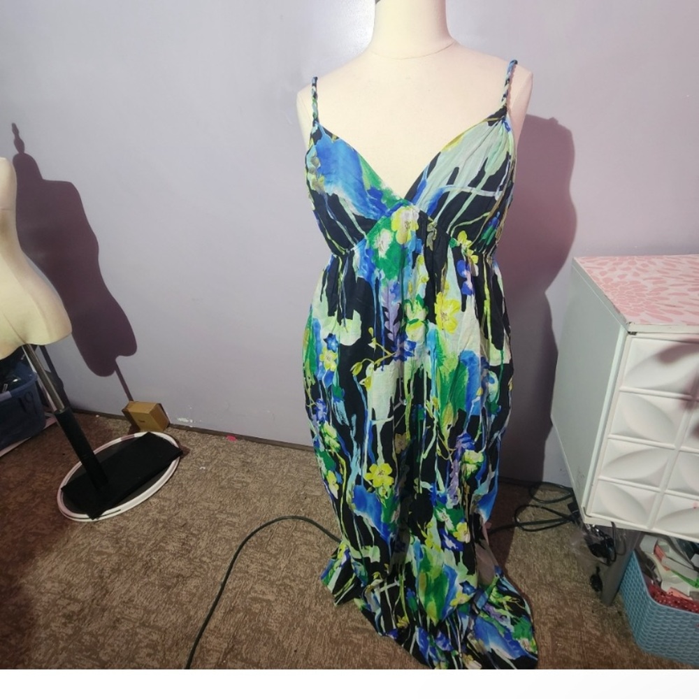 Old navy floral sleeveless maxi dress plus size xxl